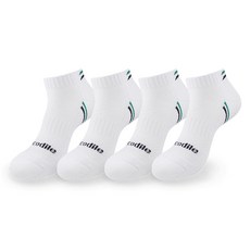 Crocodile 鱷魚 男性運動三段式網眼緩震短筒襪 4雙組, 白色, 1套