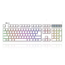 QSENN Stella 遊戲有線鍵盤, 白色, SEM-DT35S LED, 製造商軸