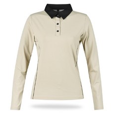 luxgolf 女款高級線條撞色翻領長袖高爾夫球衫 JN4A616W