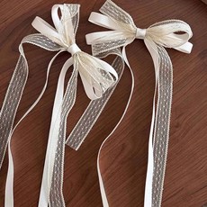 SORIDAL Ready's 蕾絲緞帶芭蕾風亮點髮夾 2入