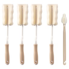 MPL 標準型奶瓶刷4入 + 長奶嘴刷組, 米色, 1套