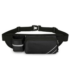 Market A 簡約運動水壺防水腰包, 1個, 黑色