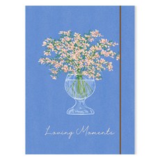 Monolike Olivia Flowers 硬殼A5 6孔活頁夾, 1個, 01 藍色