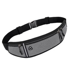 Market A 簡約跑步口袋腰帶 臀包, 1個, 灰色