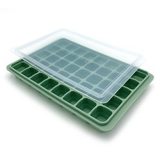 矽膠方形40格製冰盒, 深綠色, 1個