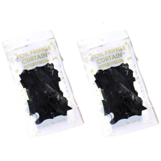 正月市集 星星形狀生日派對窗簾 1 x 2 m, 黑色, 2個