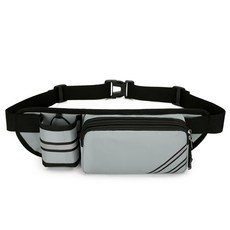 Market A 簡約運動水壺防水腰包, 1個, 灰色