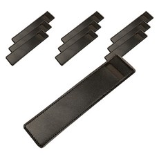 그래다다 복고풍 고급 가죽 펜 케이스, 블랙, 10개