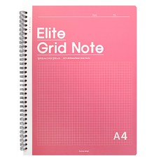 투영디자인 엘리트 스프링 그리드 절취 노트 A4, 핑크, 1개