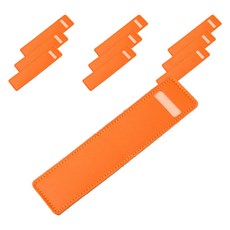 그래다다 복고풍 고급 가죽 펜 케이스, 오렌지, 10개