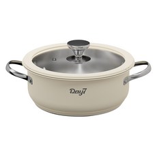 DAYSEVEN IH電磁爐適用Ciel 304不鏽鋼雙耳燉鍋, 1個, 24cm, 混色