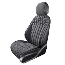 Ez2mk 사계절 시그니쳐 차량용 시트 앞좌석 방석 + 등받이 + 헤드 패드 세트 MS-270, 다크그레이, 1개