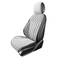 Ez2mk 사계절 시그니쳐 차량용 시트 앞좌석 방석 + 등받이 + 헤드 패드 세트 MS-270, 라이트그레이, 1개