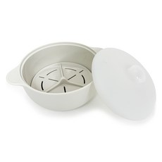 矽膠微波爐圓形鍋 大, 純白色, 1個