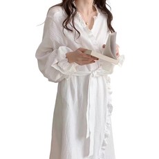 Wonine 女性專用柔美蕾絲浴袍 XXL, 1個, 白色