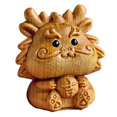Homeflow可愛俏皮十二生肖動物原木雕像, 龍