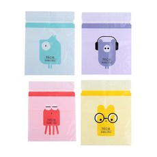 Wonine 黏貼式多用途垃圾袋 1L 黃色 15入 + 粉紅色 15入 + 綠色 15入 + 紫色 15入 套組, 1套