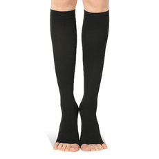 日常中筒壓力襪 二級壓力 黑色, 1個, 小腿/膝蓋款