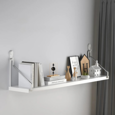 Younco 室內裝潢原木壁掛層架, 白色, 1層