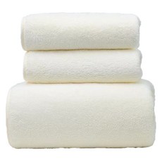 Woni家 浴巾 + 洗臉巾 2入 純棉套組, 象牙白, 1套