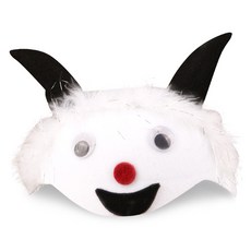 國王之路 趣味生日派對帽 萬聖節動物白色綿羊帽 不織布, 1個, 混合色