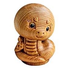 Homeflow 可愛俏皮 Cute 十二生肖 12生肖 動物 原木 雕像, 蛇