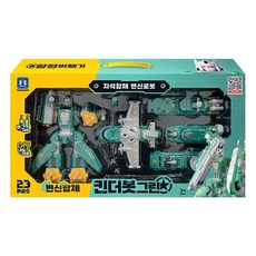 Kinderpick Kinderbot磁鐵變形機器人艦艇飛機玩具組, 綠色, 1組