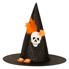 Kings Road漫畫生日活動派對帽子 萬聖節 橙色 亮片 骷髏帽 不織布, 1個, 混色