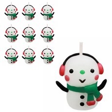 Eyaco 可愛國度雪人蠟燭, 混合顏色, 10個