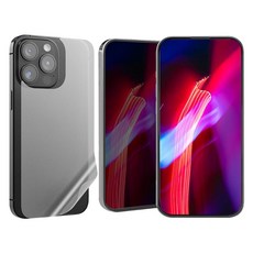 디자인플러스 깨지지않는 고투명 9H 방탄 사생활보호 강화필름 전면보호 2p + 후면보호 세트, 1세트