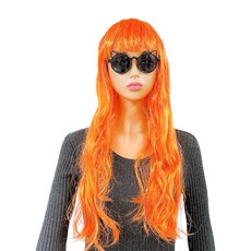 파티공구 롱 파티가발, 오렌지, 1개