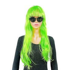 Party09 長款派對假髮, 1個, 綠色