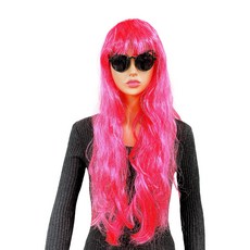Party09 長款派對假髮, 1個, 桃紅色
