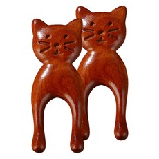 Tteruwa U型曲線貓咪設計刮痧按摩梳, 單一顏色, 2個