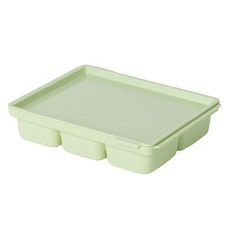 LALA&MORE 副食品軟矽膠方塊盒 6格, 1個, 蘋果綠