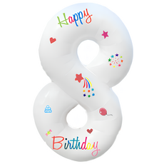 Harujae 素色派對裝飾氣球 AGE8, 1個, 混合色