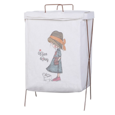 타미나요 세련된 빨래바구니 캡, 화이트 소녀