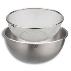 Munggeul不鏽鋼量杯攪拌碗+篩網組, 1組, 攪拌碗+托盤