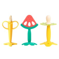 베이비앤아이 유아용 실리콘 과일치발기 3종 + 케이스 세트, 노리개 + 수박 + 바나나 + 케이스, 노리개, 수박, 바나나, 1세트