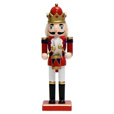 聖誕打鼓皇冠衛兵立式裝飾品, 1個, 紅色, 25公分