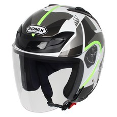 SONIX 오픈페이스 오토바이 헬멧 JX-5D R7, 화이트