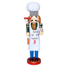 聖誕廚師士兵立式擺飾, 1個, 白色, 38cm