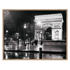 Artmart 復古黑白照片海報 Night-Arc de Triomphe 託比·範德尼克, 鋁木