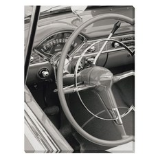 Artmart 復古黑白照片海報 At the Wheel 托比·范德尼克, 帆布畫框