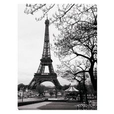 Artmart 復古黑白照片海報 Summer-La Tour Eiffel Tobie Vandeneynde, 帆布畫框