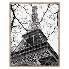 Artmart 復古黑白照片海報 Spring-La Tour Eiffel 托比·范德內克, 鋁製木紋