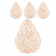 Tteruwa 核桃殼蒟蒻海綿 潔面洗臉用, 單一顏色, 4個