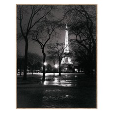 아트마트 빈티지 흑백 사진 포스터 Night-La Tour Elffel 토비 반데네크, 알루미늄 우드