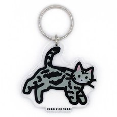 ZERO PER ZERO 立式鑰匙圈 貓咪 9 S, 1個, multi