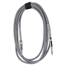 Topia 簡易電吉他連接 6.5 音源線 黑白, 1個